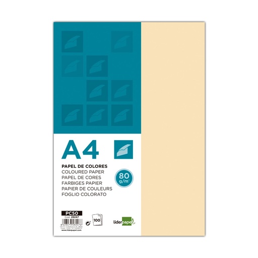 Papel A4 crema 80 g/m² (Paquete de 100 hojas)