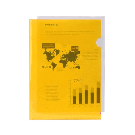 Dossier uñero A4 amarillo translúcido Liderpapel (Pack 10 unidades)