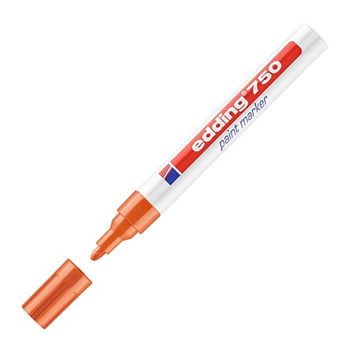 Rotulador de pintura Edding 750 naranja punta redonda 2-4 mm para uso industrial o decorativo