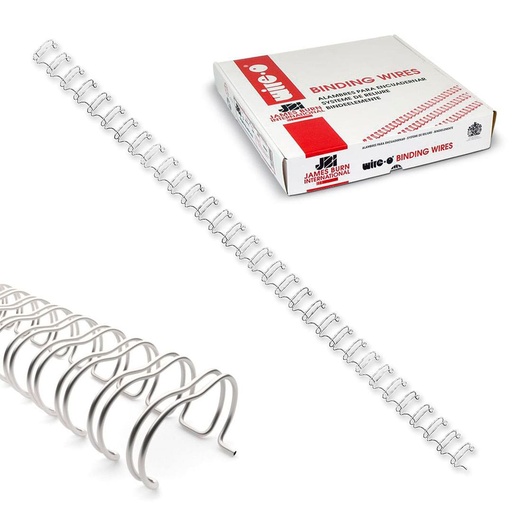 Wire-O plata 5 mm nº3 3:1 (Caja 250 unidades)