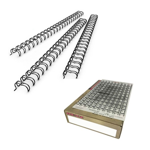 Wire-O negro 9,5 mm nº6 3:1 (Caja 100 unidades)