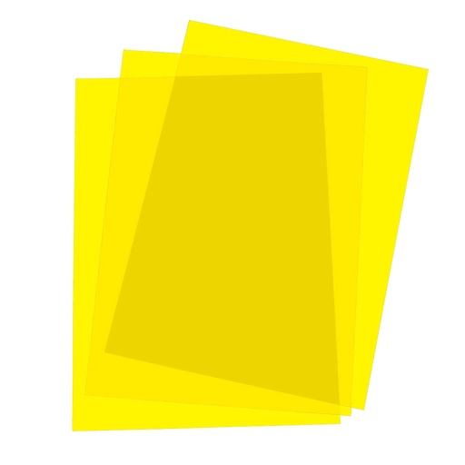 Portada de encuadernación A4 amarilla transparente de plástico de 180 micras (Caja de 100)