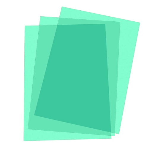 Portada de encuadernación A4 verde transparente de plástico de 180 micras (Caja de 100)