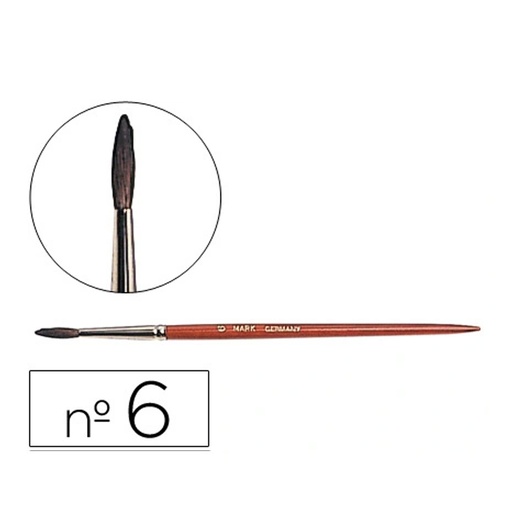 Pincel acuarela Liderpapel Nº 6 pelo engomado con virola cromada