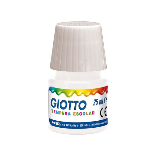 Témpera escolar líquida Giotto 25 ml blanca (Caja de 6 unidades)