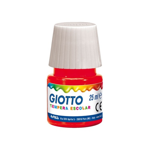 Témpera escolar líquida Giotto 25 ml rojo (Caja de 6 unidades)