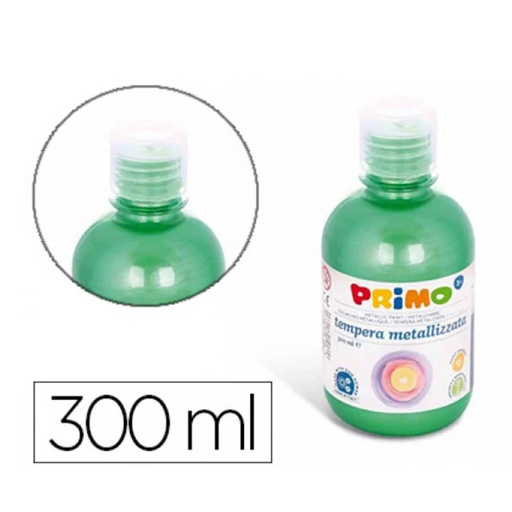 Témpera escolar líquida Liderpapel 300 ml verde metalizado