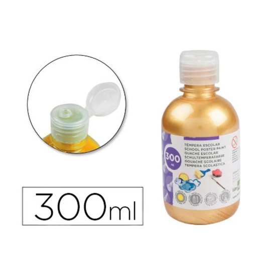 Témpera escolar líquida Liderpapel 300 ml oro metalizado