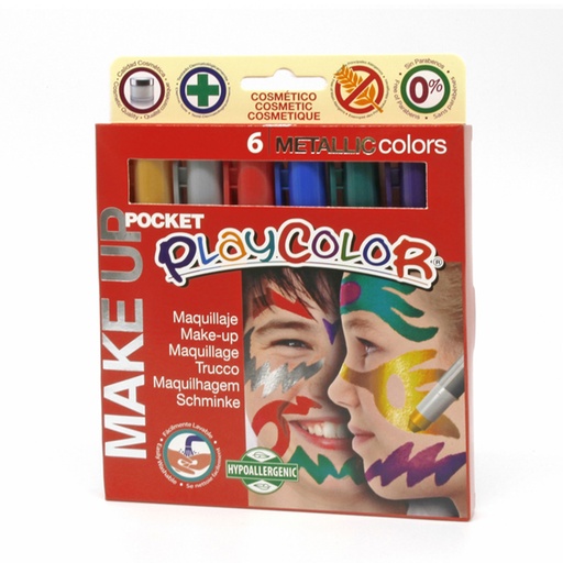 Maquillaje infantil PlayColor Metallic (6 colores metalizados)