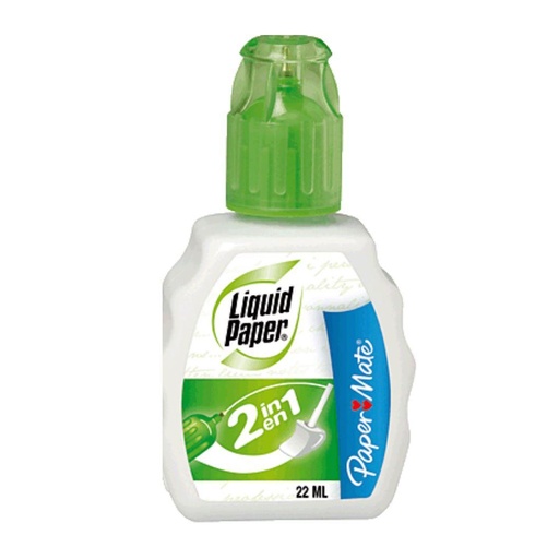 Corrector blanco Paper Mate 2 en 1 líquido y lápiz para papel
