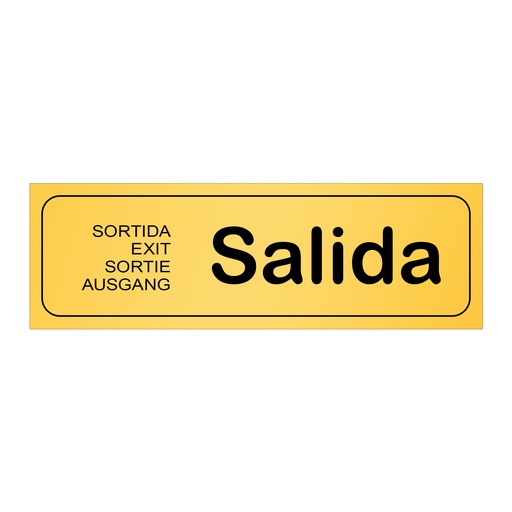 Rótulo adhesivo de pared "Salida" 170 x 55 mm