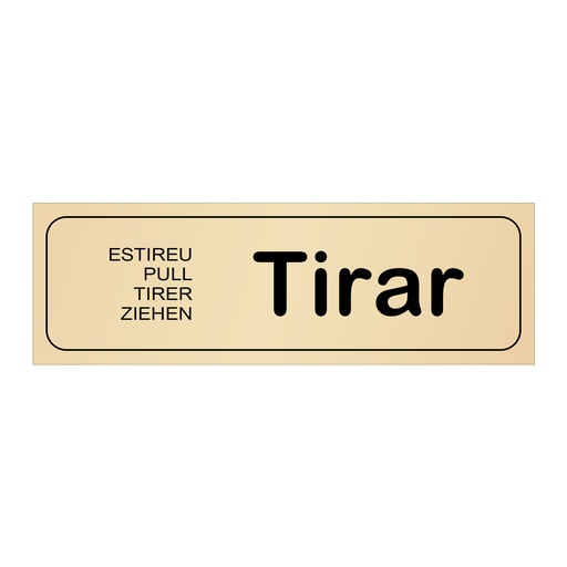 Rótulo adhesivo de pared "Tirar" 170 x 55 mm
