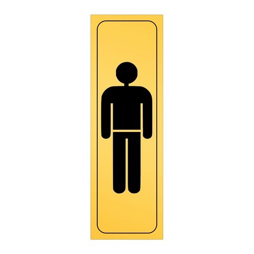 Rótulo adhesivo de pared para aseo masculino 55 x 170 mm