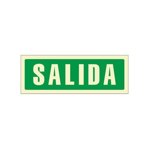 Placa fotoluminiscente "Salida" 297 x 105 mm