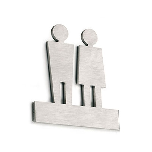 Pictograma adhesivo para aseos de acero inoxidable 106 x 100 mm