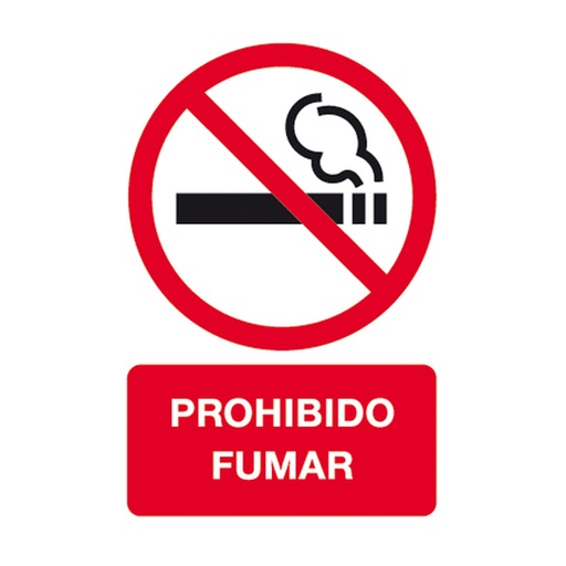 Pictograma adhesivo de pared "PROHIBIDO FUMAR" 120 x 180 mm (Blíster 2 unidades)