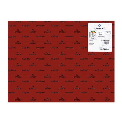 Cartulina 50 x 65 cm granate 185 g/m² Canson Guarro (Pack 25 unidades)