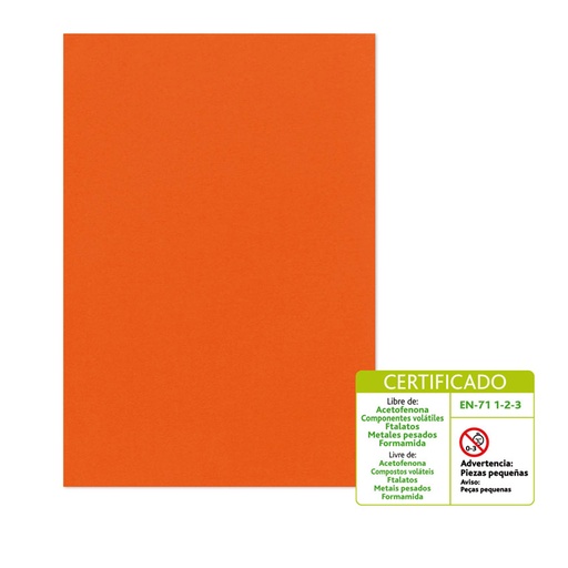 Lámina de goma EVA 40 x 60 cm 5 mm naranja Fixo Kids