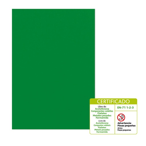 Lámina de goma EVA 40 x 60 cm 5 mm verde oscuro Fixo Kids