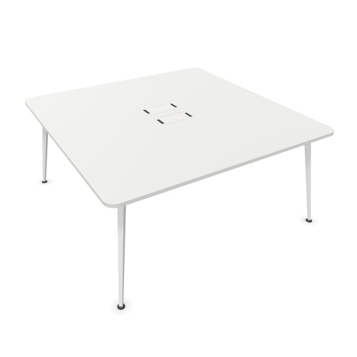 Mesa doble de reunión Twist Express Actiu con cantos redondeados fondo 80 cm