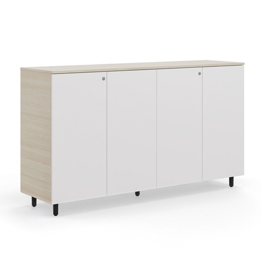 Armario bajo de diseño Longo Actiu con puertas batientes de alto 88 cm