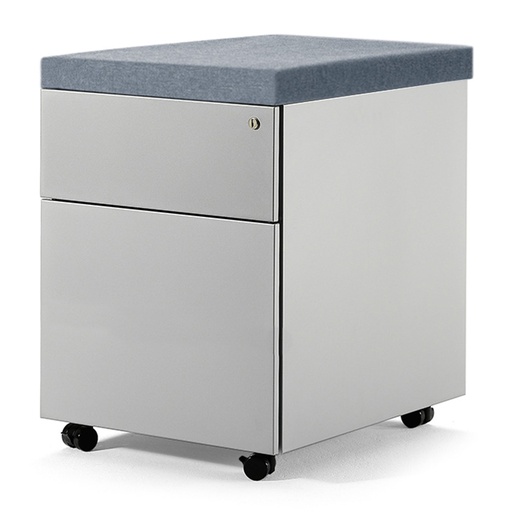 Cajonera móvil metálica Actiu con cojín, 1 cajón personal y 1 de archivo 58,5 x 40 x 52,5 cm JX633 personalizada