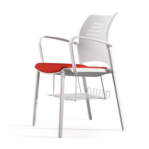 Silla Spacio con 4 patas de acero y asiento tapizado