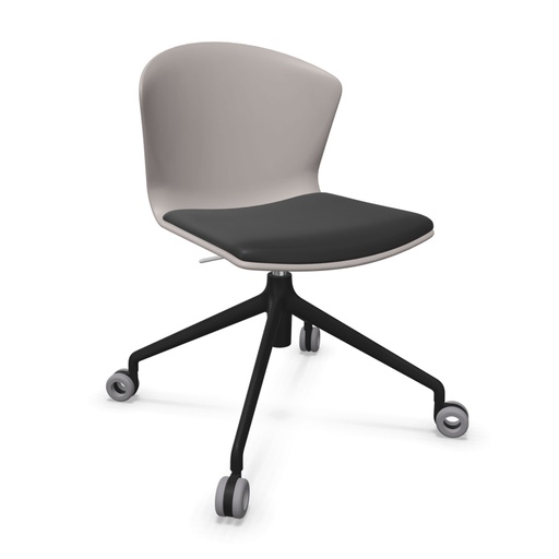 Silla Whass con base de 4 ruedas y asiento acolchado