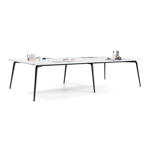 Mesa doble o de reunión Twist Actiu con cantos redondeados personalizada fondo 140 cm