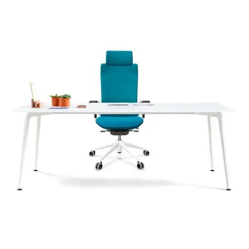 Mesa recta Twist Actiu con cantos redondeados fondo 80 cm