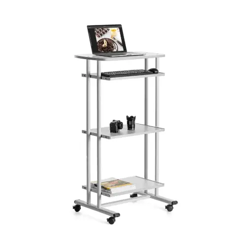 Mesa móvil para ordenador con ruedas y 3 bandejas RD-5220V22