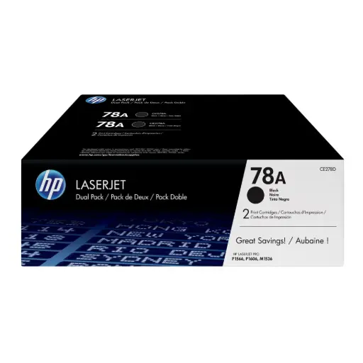 Tóner láser original CE278A HP 78A negro (Pack 2 unidades)