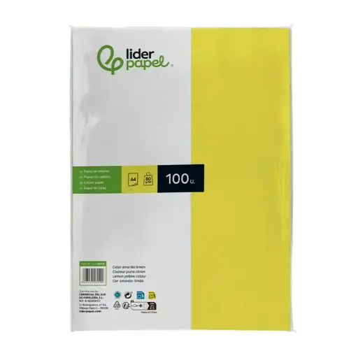 Papel A4 amarillo limón 80 g/m² (Paquete de 100 hojas) 