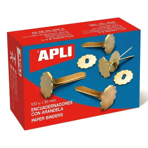 Encuadernadores con arandela 18 mm Apli (Caja 100 unidades)