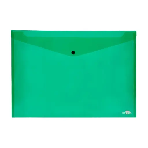 [32838] Sobre de plástico A3 con broche verde Liderpapel
