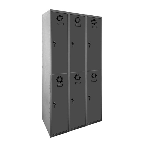 Taquilla metálica de 3 módulos de 2 puertas Eco Pro