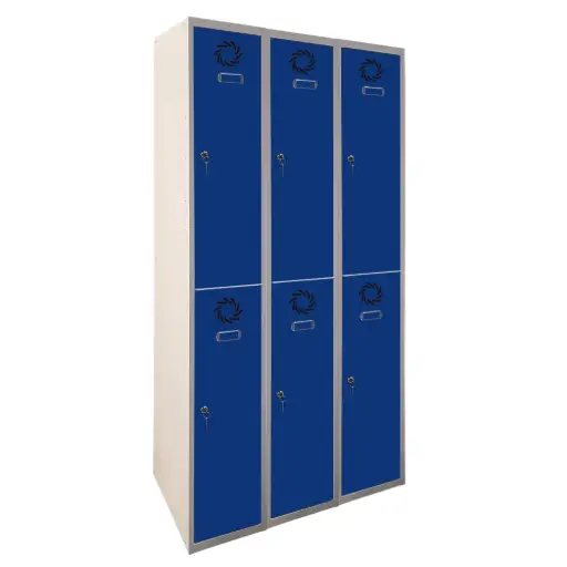 Taquilla metálica de 3 módulos de 2 puertas Eco Pro