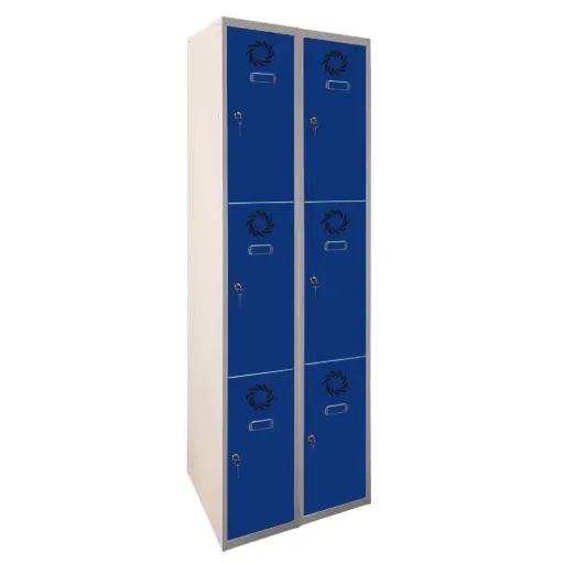 Taquilla metálica de 2 módulos de 3 puertas Eco Pro