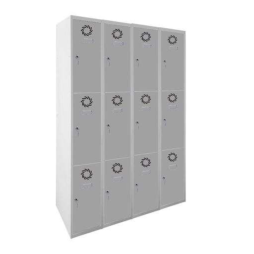 Taquilla metálica de 4 módulos de 3 puertas Eco Pro