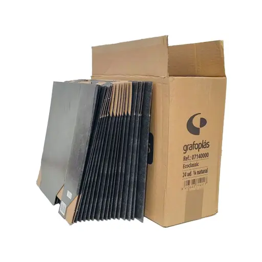 Cajetín para archivador A-Z  Ecoclassic Grafoplás 1/4 Apaisado Horizontal (Caja de 24) 