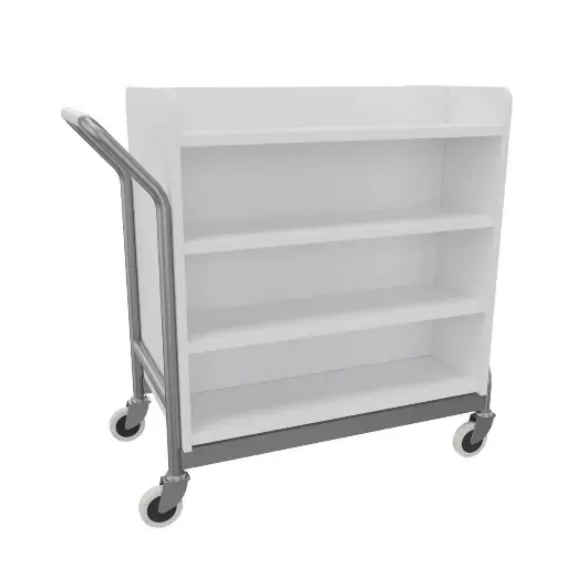 Carro portalibros para bibliotecas con ruedas blanco Actiu