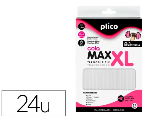 Barras de silicona 11,5 x 200 mm Plico MAX XL (Pack 24 unidades)