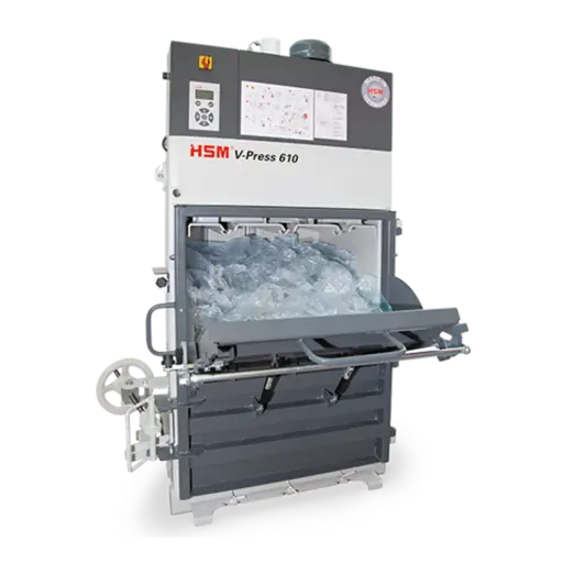 Prensa vertical HSM V-Press 610 P para compactación de PET
