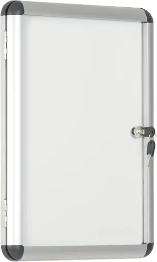 Vitrina para anuncios magnética con cerradura, marco de aluminio y puerta de metacrilato