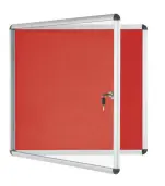 Vitrina para anuncios de fieltro con cerradura, marco de aluminio y puerta de metacrilato