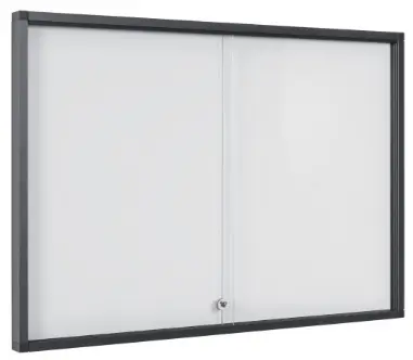 Vitrina para anuncios magnética con puerta corredera, cerradura y marco de aluminio