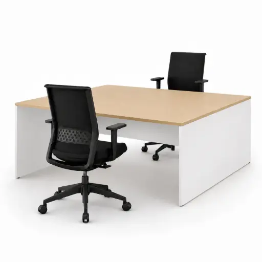 Mesa doble Ofimat Plus Actiu fondo 137 cm bicolor | Personalizada