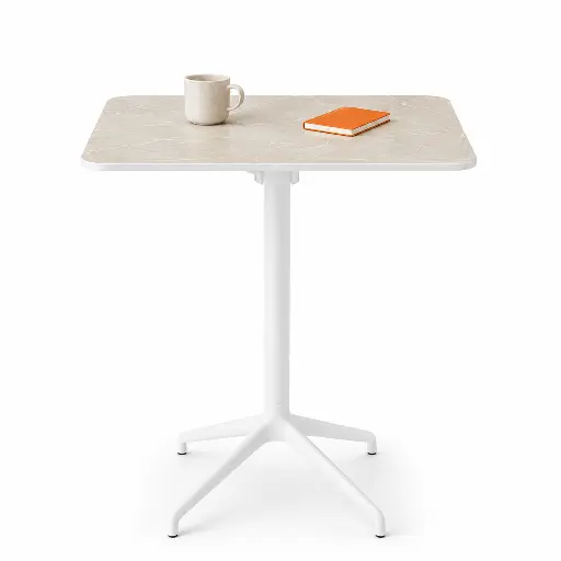 Mesa cuadrada abatible exterior fenólico mármol Tabula Tar 40 Actiu 74 cm de altura