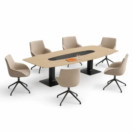 Mesa de reunión octogonal fija Menssula Actiu 360 x 150 cm