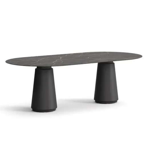 Mesa de reunión ovalada Dorik Actiu fenólico mármol 220 x 100 cm
